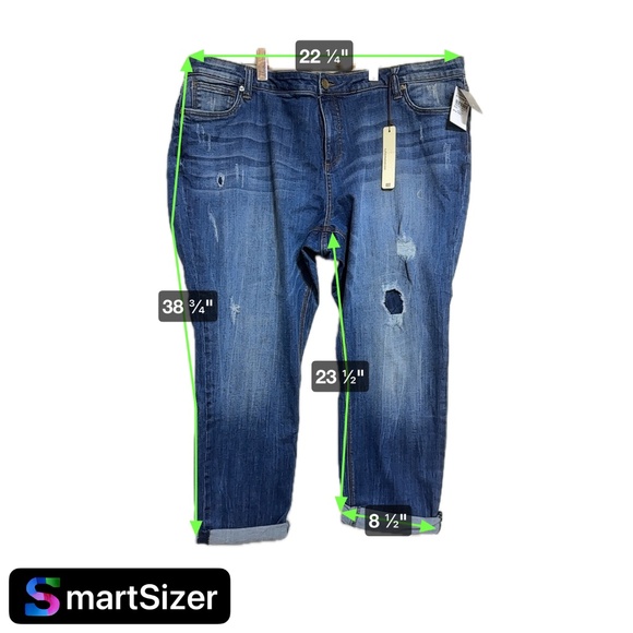 Kut From The Cloth Women's Jeans 24W Blue Adele Slouchy Boyfriend Distressed - Picture 8 of 10